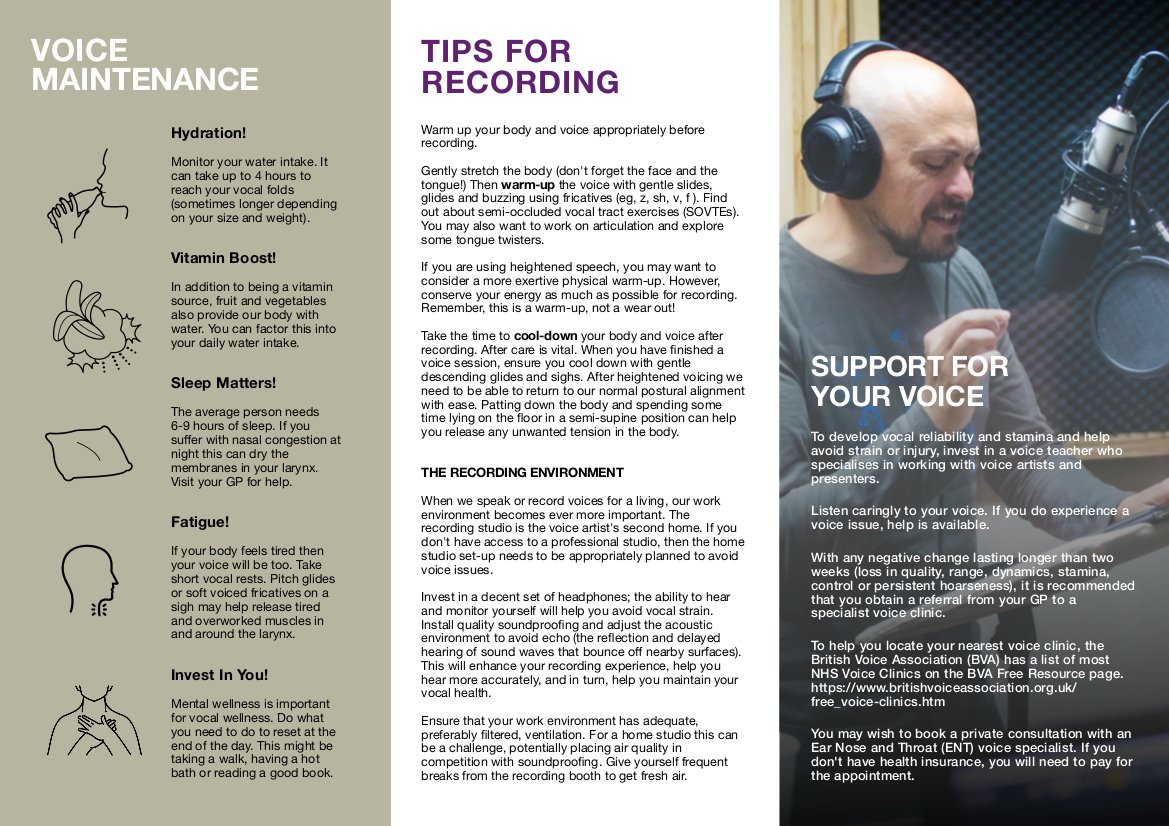British Voice Association - World Voice Day 2022 - Lift Your Voice leaflet (inside)